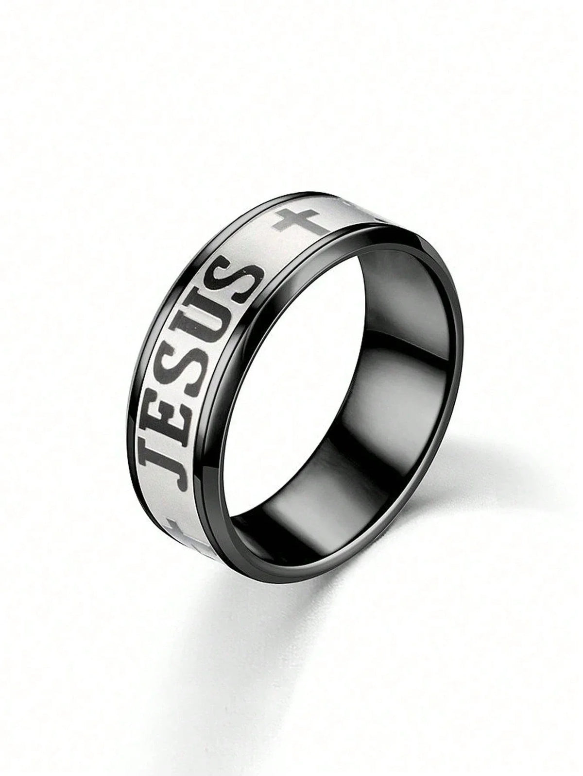 Titanium Steel Jesus Cross Ring