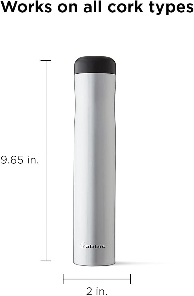 Rabbit Automatic Electric Corkscrew - Hands-Free Wine Opener with Integrated Foil Cutter, Rechargeable Cordless Electric Bottle Opener for All Cork Types - Barware Essential & Kitchen Tools