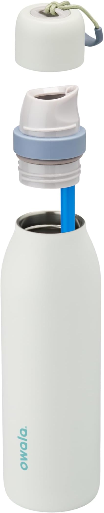 Owala FreeSip Twist Insulated Stainless Steel Water Bottle with Straw for Sports and Travel, BPA-Free, 18-oz, Mint/White (Iced Breeze)