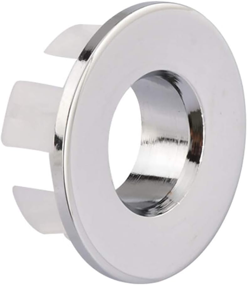 Sink Basin Trim Overflow Cover Brass Insert in Hole Round Caps Chrome 3 PCS