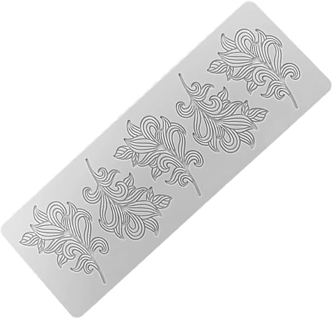 3D Hollow Leaf Fondant Lace Mold Multi Leaves Flower Candy Mold Chocolate Sugar Craft Cake Decoration Cupcake Top (A Leaf_11.92 * 4.2 * 0.12inch)