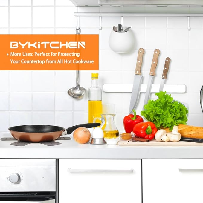 BYKITCHEN Pan and Pot Protectors, Larger & Thicker Pan Protectors with Stars, Set of 6 and 3 Different Sizes, Pot Protectors for Stacking and Protecting Your Cookware