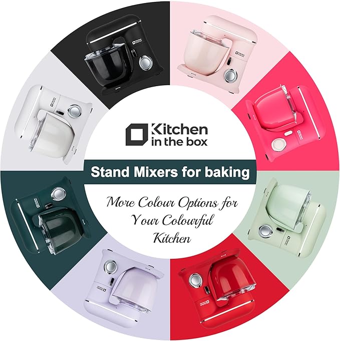 Kitchen in the box Stand Mixer, 4.5QT+5QT Two bowls Electric Food Mixer, 10 Speeds 3-IN-1 Kitchen Mixer for Daily Use with Egg Whisk,Dough Hook,Flat Beater (Onyx Black, 5QT)