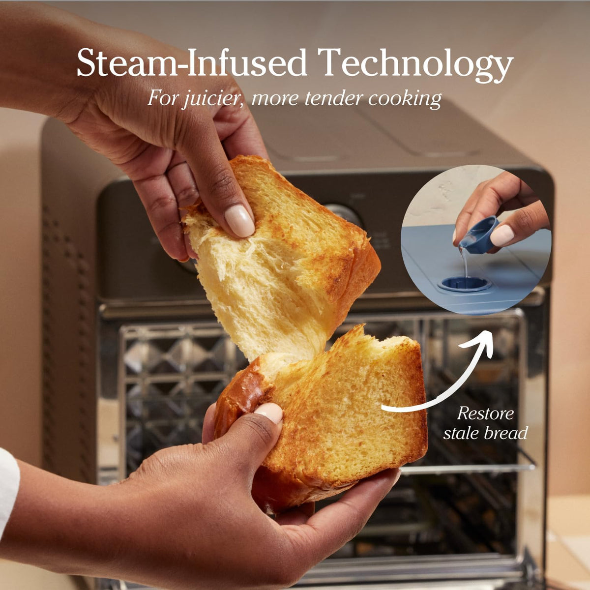 Our Place Wonder Oven | 6-in-1 Air Fryer & Toaster Oven with Steam Infusion | Compact, Countertop Friendly, Fast Preheat, Multifunctional | Air Fry, Toast, Roast, Bake, Reheat & Broil | Blue Salt