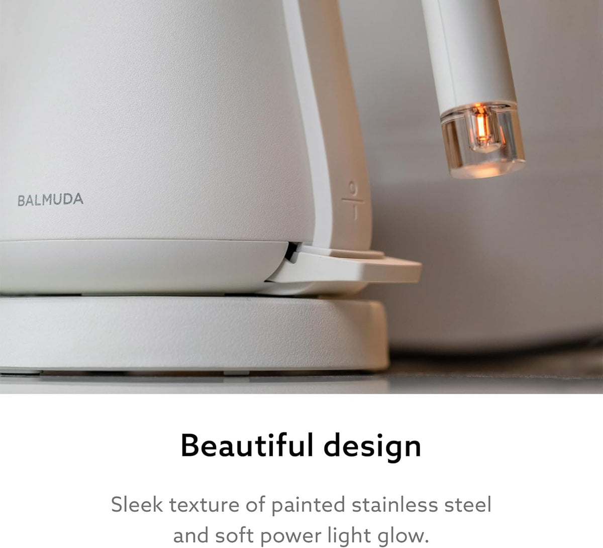 BALMUDA The Kettle | Electric Gooseneck Kettle | Lightweight | Stainless Steel | 0.6L (20fl oz) Capacity | Neon Light Indicator | Perfect for Tea and Coffee | US Version | White
