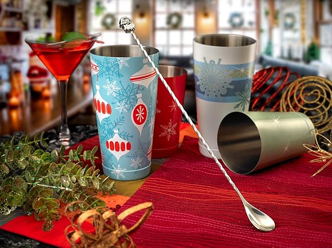 Barfly Santa Bar Spoon,Stainless Steel,Santa End 12" (30 cm)