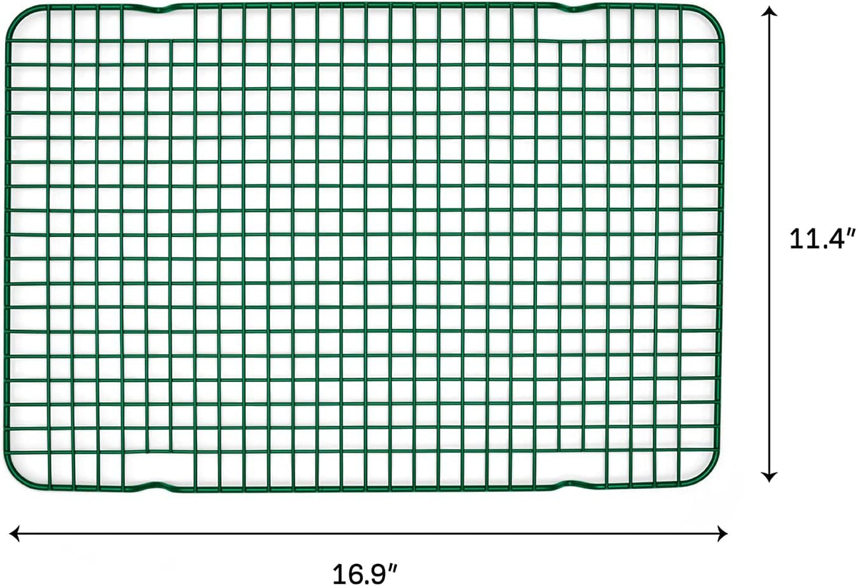 Great Jones Big Chill Wire Cooling Rack (Broccoli) – 16.25" × 11.25" Heavy-Weight Aluminized Steel,Nonstick Baking Rack – Oven Safe 450 °F, Bacon & Cookie Cooling Rack – Fits Half Sheet Pans