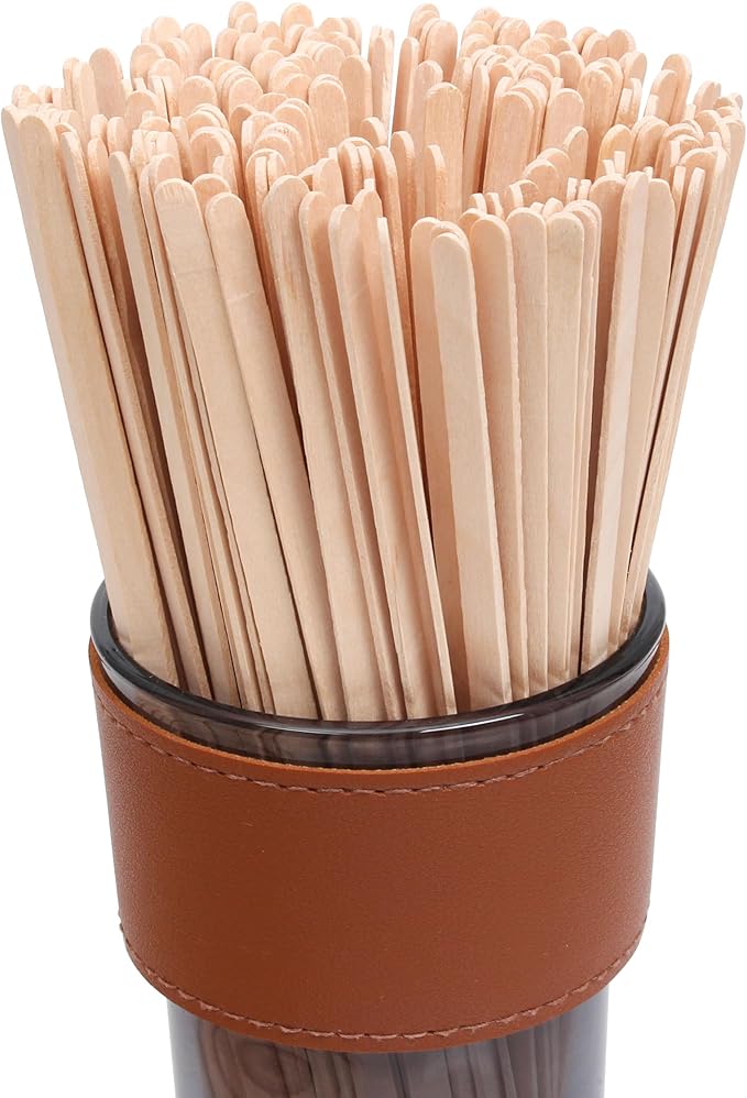ANTETOK Wooden Coffee Stirrers - Coffee Stir Sticks 7.5 Inch,100pcs Disposable Birch Wood Coffee/Beverage Stirrers,Swizzle Drink Sticks,Coffee Bar Accessories
