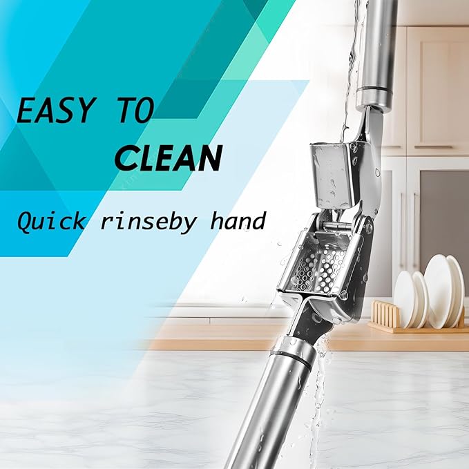 KULUNER Professional Garlic Press,Practical Garlic Peeler That Requires No Peeling,Minced Garlic Machine Crushes Garlic Into Fine Paste,Made of 304 Stainless Steel,Rust-Resistant and Easy to Clean
