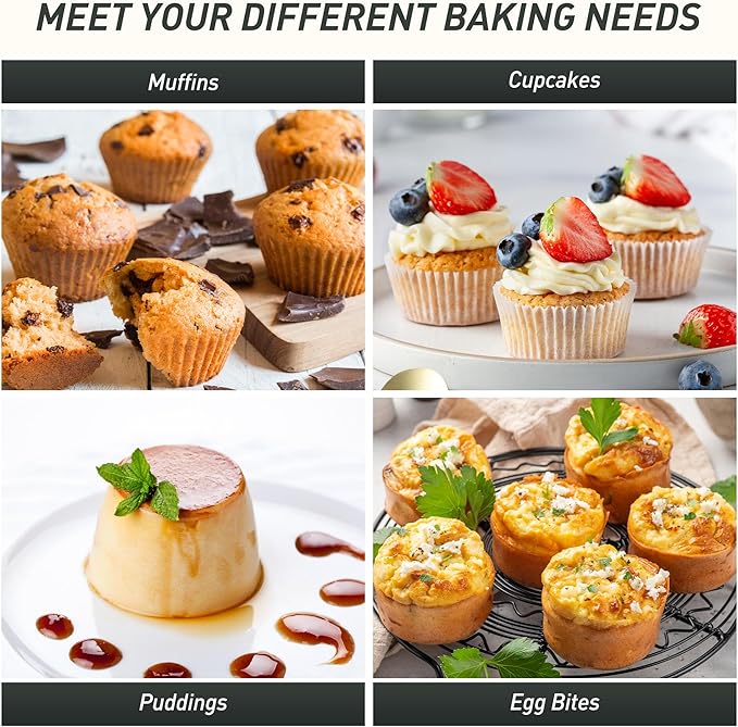 2 Packs 24 Cups Silicone Muffin Pan with Metal Reinforced Frame Mini Size Cupcake Pan Tray Egg Bites Silicone Circle Cookie Molds Muffin Tin Tart Pans Baking Sheet Set for Breakfast Sandwiches