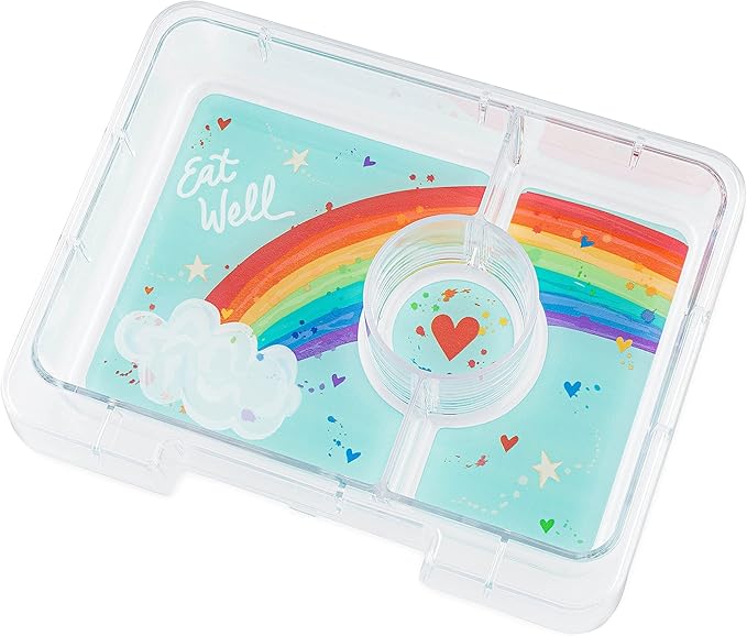 Yumbox Snack Box - 3 Compartment - Leakproof Bento Lunch Box for Kids (Miami Rainbow)