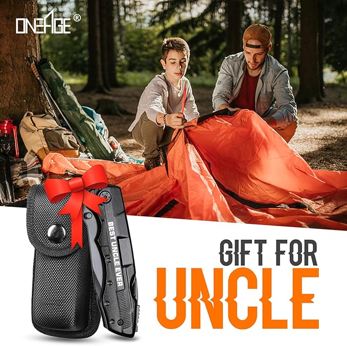 Uncle Gifts, ”BEST UNCLE EVER” Multitool Knife, Stocking Stuffers for Uncles, Uncles Birthday Gift, Best Uncle's Presents, Uncle Gifts from Niece Nephew, Uncle's Christmas Gift
