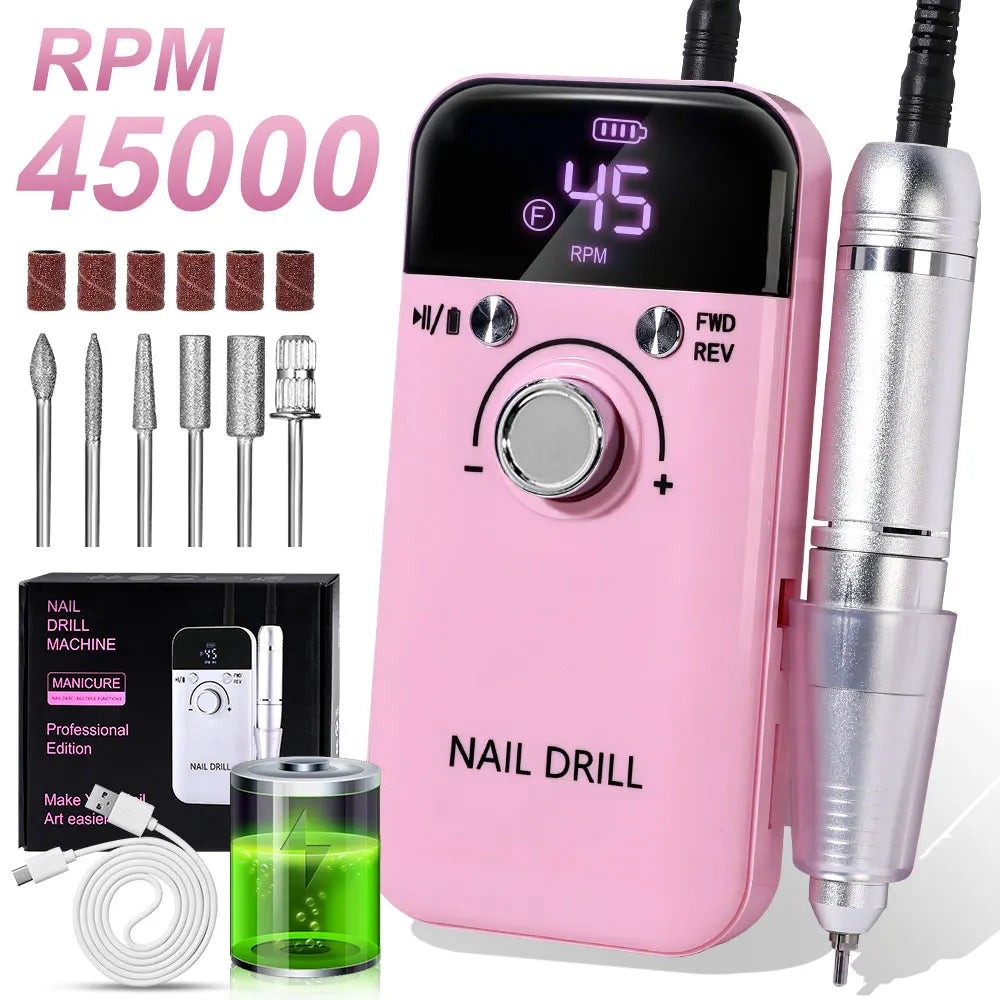 Professional 45000RPM Electric Nail Drill