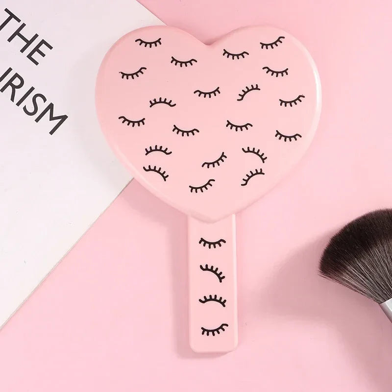 Heart-Shaped Handheld Eyelash Makeup Mirror