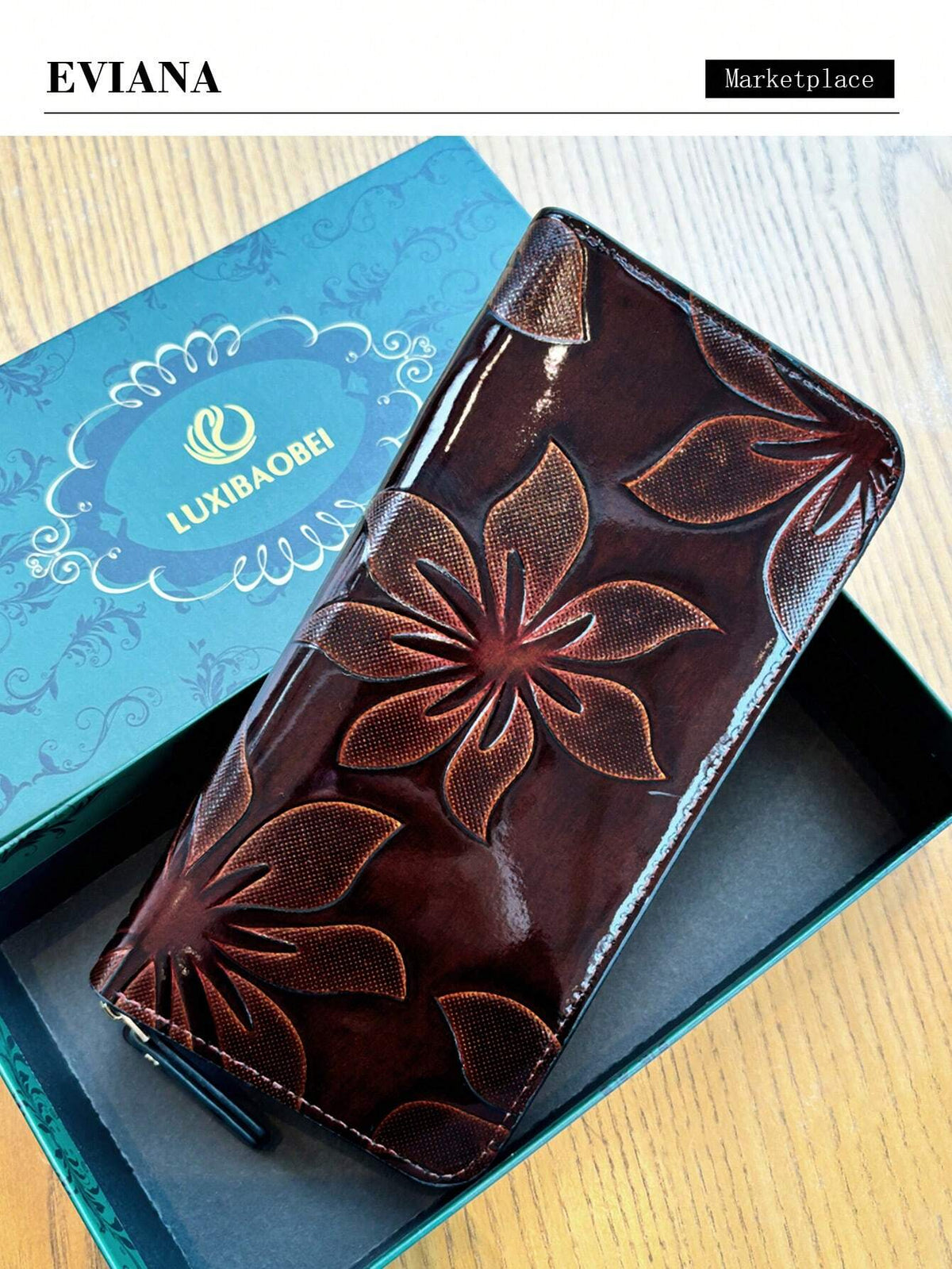 Vintage Floral Leather Wallet
