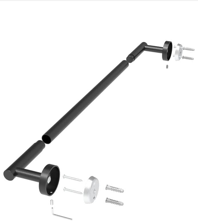 22 Inch Matte Black Towel Bar Towel Rack for Bathroom Kitchen Hand Towel Holder Dish Cloths Hanger SUS304 Stainless Steel RUSTPROOF Wall Mount Total Length 24 Inch (Matte Black)