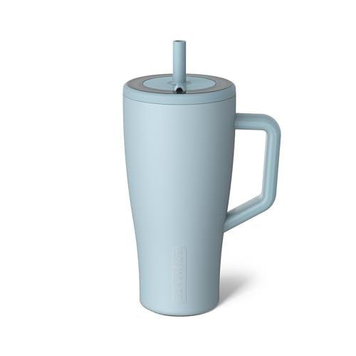 BrüMate Era 30 oz Tumbler with Handle and Straw | 100% Leakproof Insulated Water Bottle Tumbler with Lid and Flexible SoftSip Straw | Made of Stainless Steel | Cup Holder Friendly | 30oz (Mist)