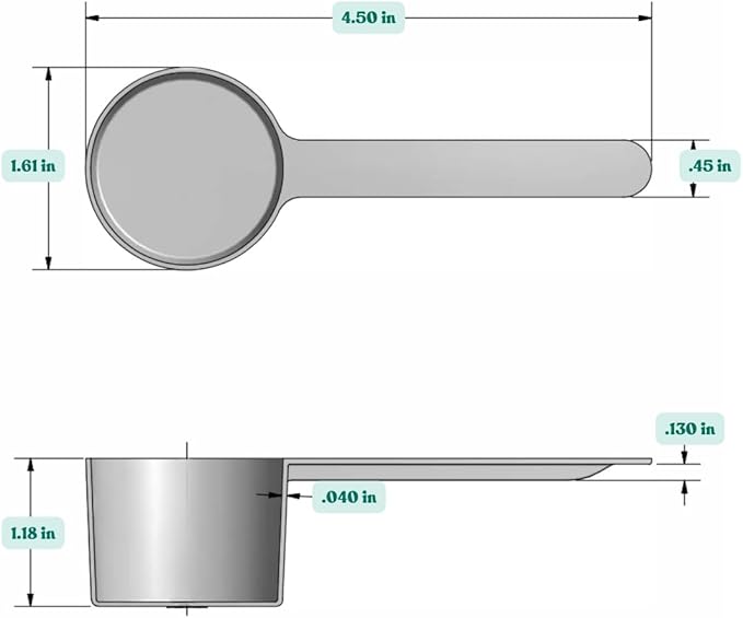 32 mL (32 CC | 1.08 Oz.) Long Handle Scoop for Measuring Coffee, Pet Food, Grains, Protein, Spices and Other Dry Goods (Pack of 5)