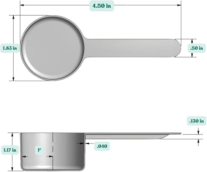 3 Tablespoon (1.5 Oz. | 43 mL) Long Handle Scoop for Measuring Coffee, Pet Food, Grains, Protein, Spices and Other Dry Goods (Pack of 5)