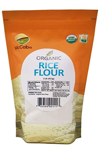 McCabe Organic Rice Flour - White Rice Flour | Rich with Fiber & Minerals | USDA and CCOF Certified | Product of USA | 1Lbs