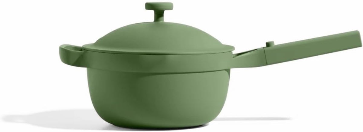 Our Place Perfect Pot - Mini 2.5 Qt Nonstick Ceramic Sauce Pan with Lid | Versatile Cookware for Stovetop and Oven | Steam, Bake, Braise, Roast | PTFE and PFOA-Free | Toxin-Free, Easy to Clean | Sage