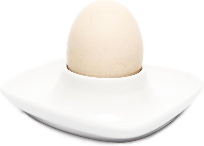 Ceramics White Egg Cups Egg Holders for Hard Boiled Eggs Set 6pcs