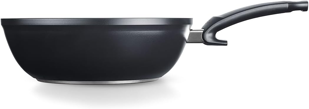 Fissler Ceratal Comfort Ceramic 12 Inch Non-Stick Wok, Orbit Black, Made without PFAS