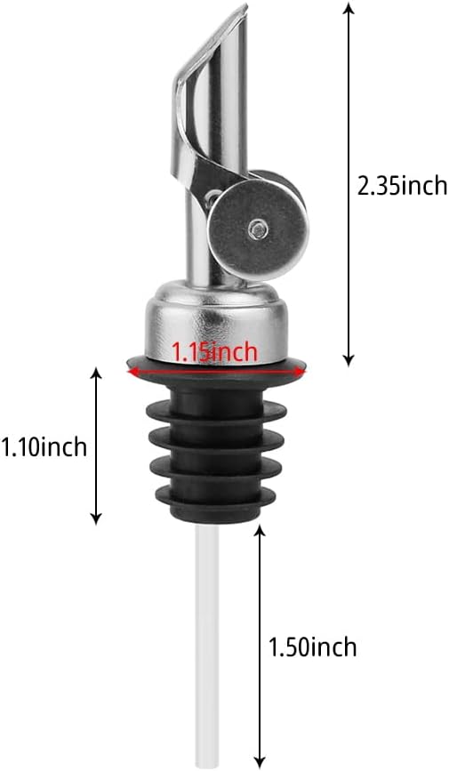 MEETSWEET olive oil spout, olive oil dispenser spout, stainless steel automatic opening and closing spout, leak-proof, for olive oil, vinegar, wine and other liquid bottles (silver1pcs,gold1pcs)…