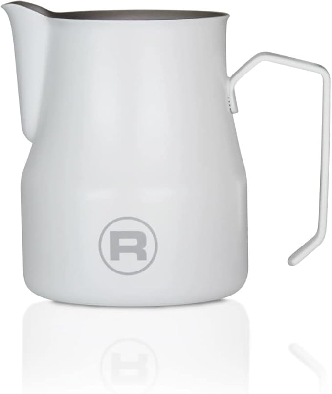 Rocket Espresso 18/10 Stainless Steel Frothing Pitcher | 12oz | (Matte White)