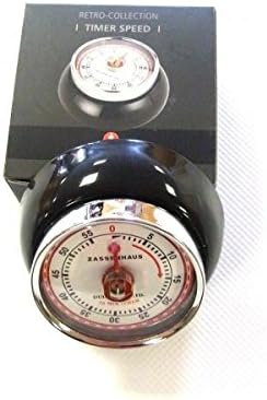 Zassenhaus Magnetic Retro Kitchen Timer, Classic Mechanical Cooking Timer (Black)