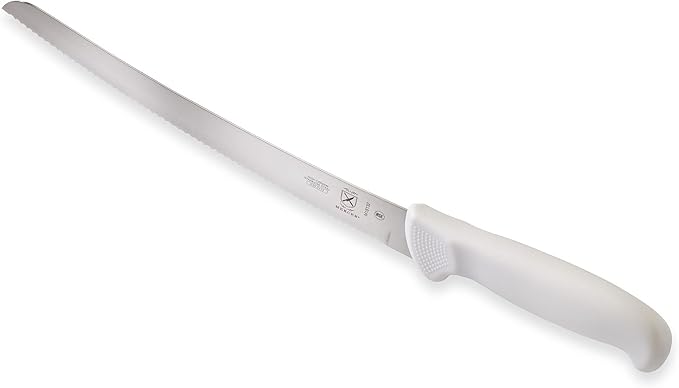 Mercer Culinary Ultimate White 10" Curved Wavy Edge Bread Knife, White