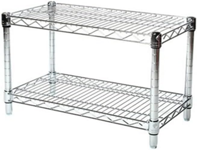 Shelving Inc. 14" d x 24" w Chrome Wire Shelving with 2 Tier Shelves, Weight Capacity 800lbs Per Shelf