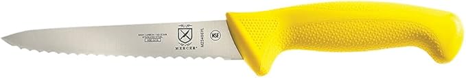 Mercer Culinary Millennia Color Handle Cutlery 6" Utility Knife (Wavy Edge) Yellow