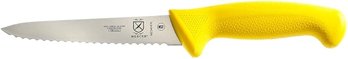 Mercer Culinary Millennia Color Handle Cutlery 6" Utility Knife (Wavy Edge) Yellow