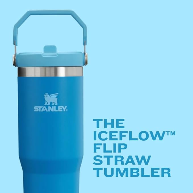 STANLEY IceFlow 2.0 Flip Straw Tumbler with Handle 40 oz | Twist On Lid and Flip Up Straw | Leak Resistant Water Bottle | Insulated Stainless Steel | BPA-Free | Frost
