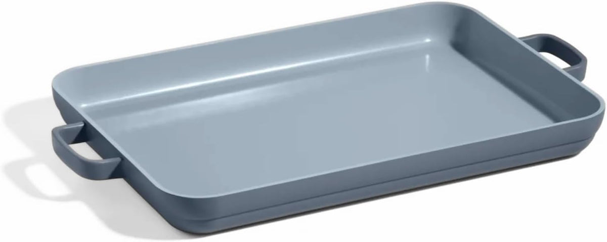 Our Place Griddle Pan - Versatile Nonstick Ceramic Sheet Pan & Stovetop Griddle | Toxin-Free, Dual-Use, with Ergonomic Handles | 5 Qt Capacity, Oven Safe up to 450°F | Blue Salt
