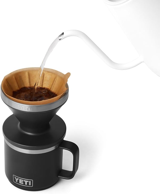 YETI Pour Over Coffee Maker Accessory Ramblers, Designed for Perfect Coffee Extraction Anywhere, Stainless Steel, fits any V60 Filter, Black