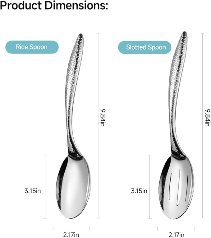 Stainless Steel Serving spoons set with Slotted Spoon.Serving Spoon and Perforated Spoon kitchen cooking serving utensils set