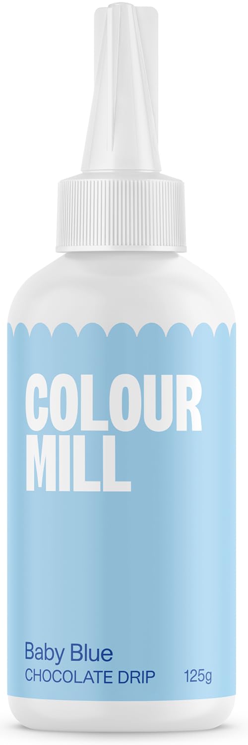 Colour Mill Chocolate Drip Easy-Melt Drizzle for Desserts, 125 Grams Baby Blue