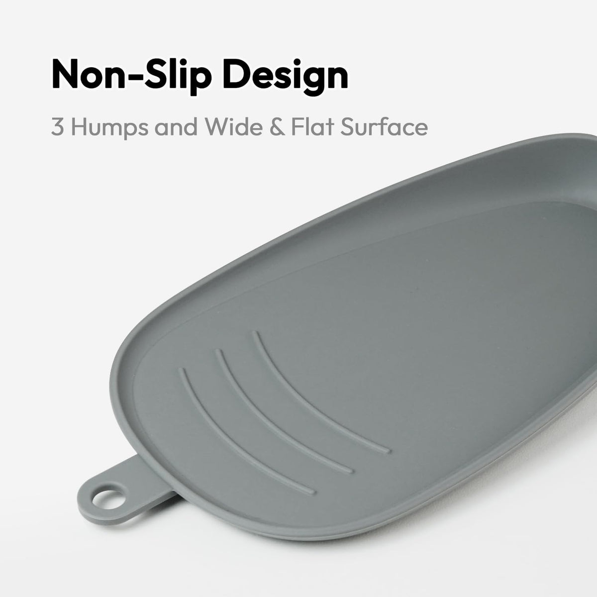 Carrotez Large Silicone Utensil Rest for Stove Top - Unbreakable Heat Resistant Silicone Spoon Rest for Kitchen Countertop - Oversized Wide Non-Scratch Spoon Holder for Camping - Grey