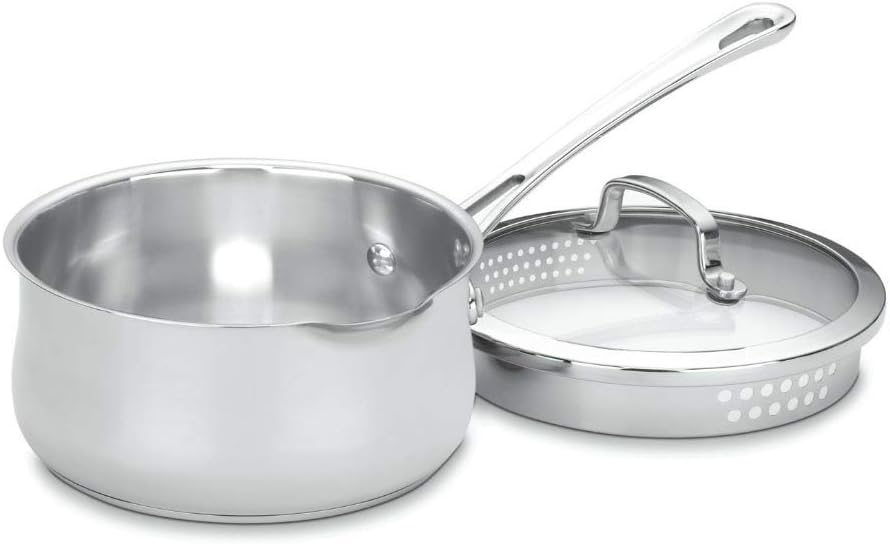Cuisinart 419-18P 2-Quart Pour Saucepan with Cover Contour Cookware, Stainless Steel