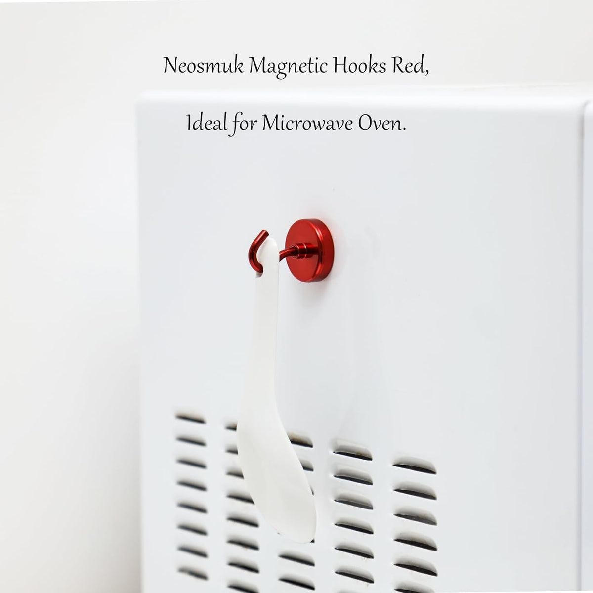 Neosmuk Magnetic Hooks Heavy Duty,Strong Magnet with Hook for Fridge, Super Neodymium Extra Strength Industrial Hooks for Hanging, Magnetic Hanger for Toolbox, Cruise, Grill(Red,10 Pack)