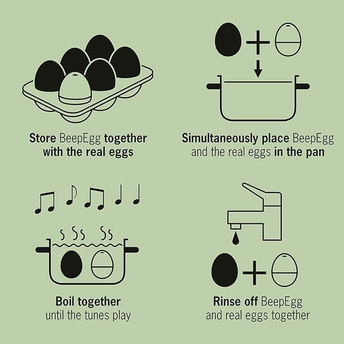 Rainbow BeepEgg – Egg Timer for Boiling Eggs – Musical Egg Cooker for Soft, Medium, Hard Boiled Eggs – Food Safe – Singing Floating Egg Timer – Egg Cooker for 3 Levels of Doneness - Brainstream