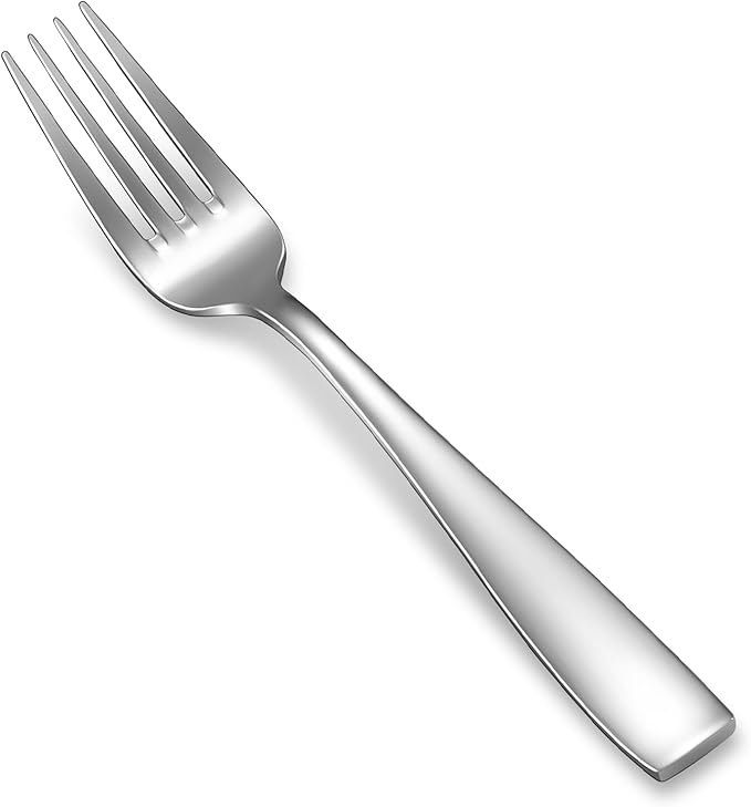 KEAWELL Premium 4-Piece Louis Salad Fork, 18/10 Stainless Steel, Set of 4, Fine Fork Set with Squared Edge, Dishwasher Safe (7.6 inches)