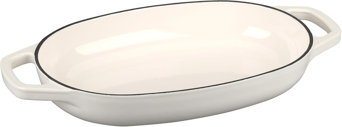 Enameled Cast Iron Dutch Oven Pot with Lid, Oval Dutch Oven for Bread Baking, Bread Oven for Homemade Sourdough Bread Baking, 5qt, White