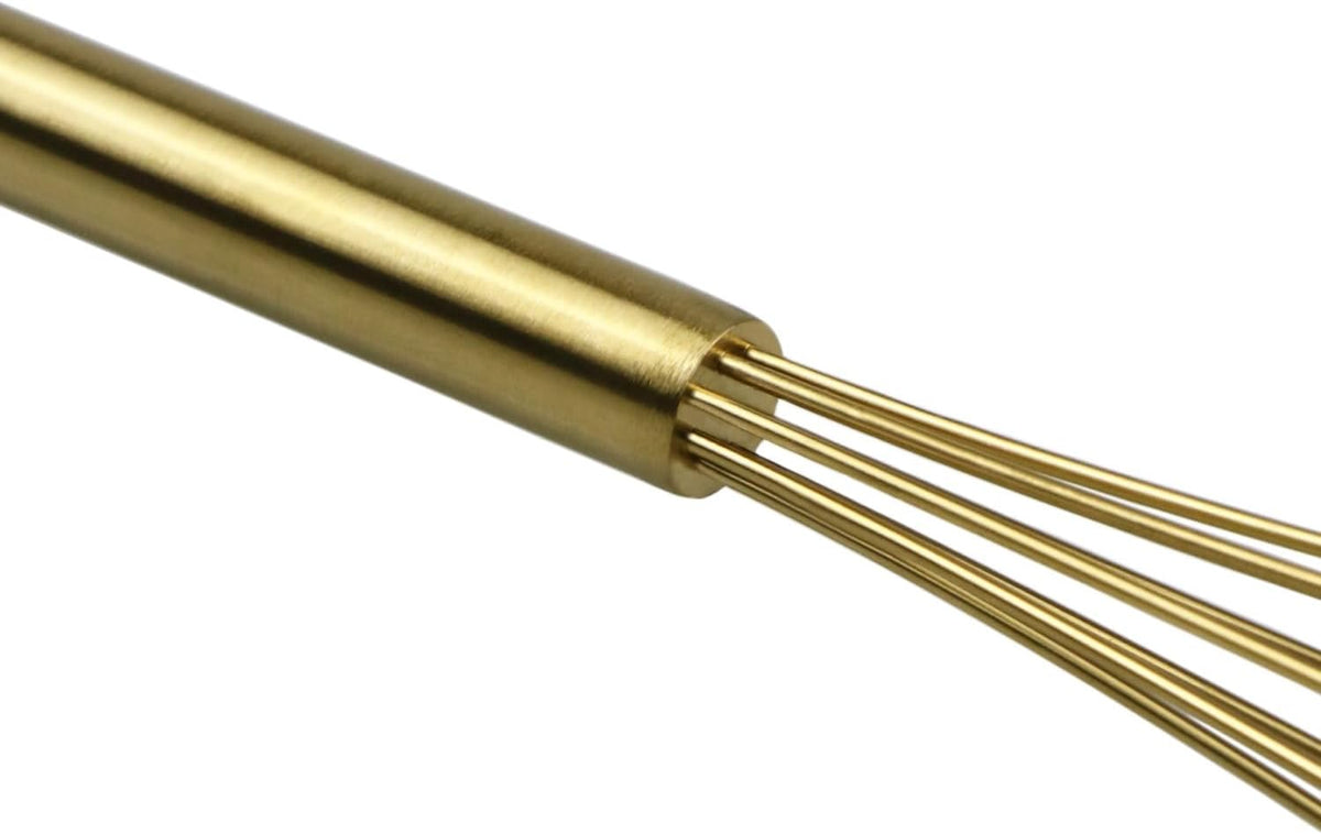 FLYINGSEA Whisk,Small Whisk,Mini Whisk,Stainless Steel Whisk,Wisk,Whisks for cooking,Cooking and Kitchen Gadget.(10.5 inches Golden)