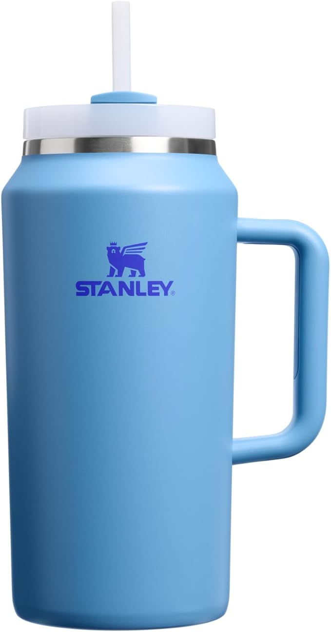 STANLEY Quencher H2.0 Tumbler with Handle and Straw 64 oz | Flowstate 3-Position Lid | Cup Holder Compatible for Travel | Insulated Stainless Steel Cup | BPA-Free | Blue Sky
