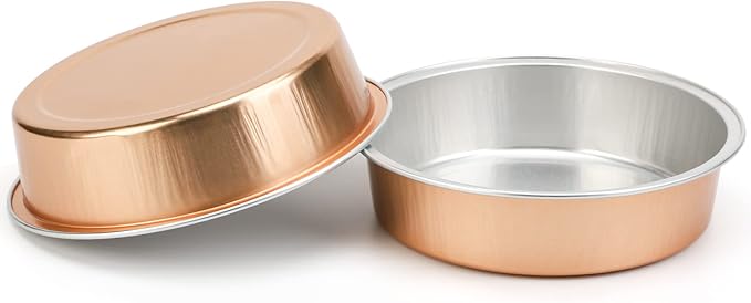 Beasea 20 Pack Mini Pie Pans, 4 Inch Rose Gold Aluminum Foil Tins with Lids, Perfect for Baking, Made of Premium Quality Aluminum, Lightweight and Homemade Friendly