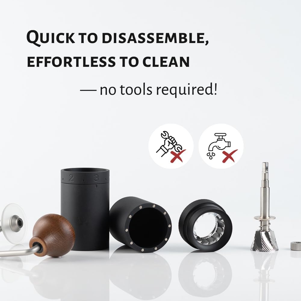 1Zpresso X-Ultra Manual Coffee Grinder-Space Gray, Well-built Sturdy Metal Body, Assembly Stainless Steel Burr, Numerical External Setting, Magnet Catch Cup, Faster Grind Efficiency Portable Mill