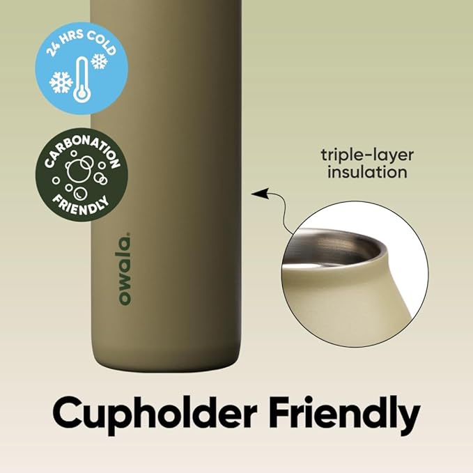 Owala FreeSip Twist Insulated Stainless Steel Water Bottle with Straw for Sports and Travel, BPA-Free, 24-oz, Off Road